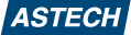 Astech logotyp in blå och vit färg