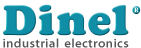 Dinel logo in turquoise and gray color