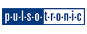 Pulsotronic logotyp i blå och vit färg