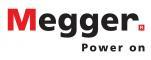 Megger logo in black and red color